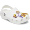 Conjuntos de 5 berloques Jibbitz da LSU Conjuntos de 5 berloques Jibbitz da LSU