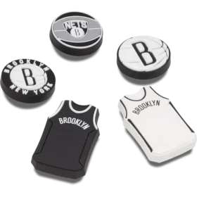 Conjuntos de 5 berloques Jibbitz™ da NBA Brooklyn Nets