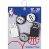 Conjuntos de 5 berloques Jibbitz™ da NBA Brooklyn Nets Conjuntos de 5 berloques Jibbitz™ da NBA Brooklyn Nets