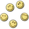 Conjuntos de 5 berloques Jibbitz da Smileyworld Conjuntos de 5 berloques Jibbitz da Smileyworld