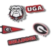 Conjuntos de 5 berloques Jibbitz da Universidade da Geórgia Conjuntos de 5 berloques Jibbitz da Universidade da Geórgia