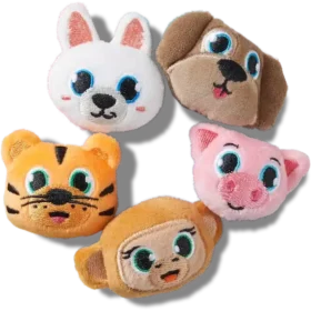 Conjuntos de 5 berloques Jibbitz™ de animais peludos