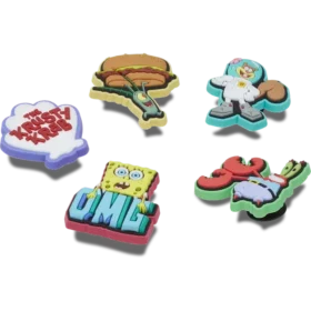 Conjuntos de 5 berloques Jibbitz do Bob Esponja
