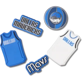 Conjuntos de 5 berloques Jibbitz dos Dallas Mavericks da NBA