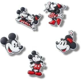 Conjuntos de 5 berloques Jibbitz™ em PVC do Mickey e da Minnie