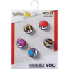 Conjuntos de 5 berloques Jibbitz™ Poke Ball Conjuntos de 5 berloques Jibbitz™ Poke Ball