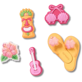 Conjuntos de 5 berloques Jibbitz «Tiki Vacation»