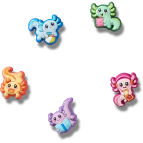 Conjuntos de 5 berloques Jibbitz «Tiny Axolotls»