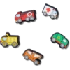 Conjuntos de 5 berloques Jibbitz «Tiny Work Trucks» Conjuntos de 5 berloques Jibbitz «Tiny Work Trucks»