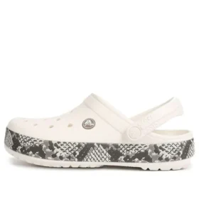 Crocband Clog com Estampado de Cobra «Branco Preto»
