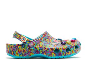 Lisa Frank x Classic Clog Kids «Digital Aqua Multi Hearts»