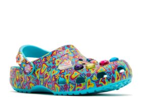 Lisa Frank x Classic Clog Kids «Digital Aqua Multi Hearts»