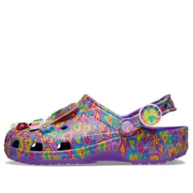 Lisa Frank x Classic Clog «Neon Purple Multi Hearts»