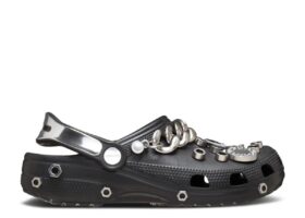 Louane x Classic Clog «Black Metallic Silver Chain»