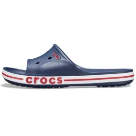 Pantufas Bayaband Clog azuis, brancos e vermelhos unissexo