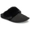 Pantufas de pele tipo mule «Black»