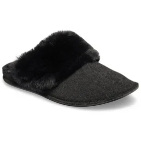 Pantufas de pele tipo mule «Black»