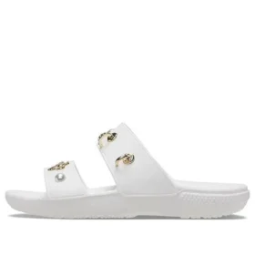 Pantufas desportivas para o ar livre, com sola macia e salto baixo, brancos