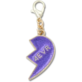 Pingente «BFF» com glitter roxo para o lado direito dos berloques para sapatos Jibbitz