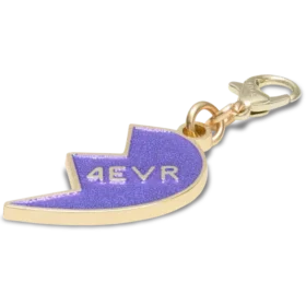 Pingente «BFF» com glitter roxo para o lado direito dos berloques para sapatos Jibbitz