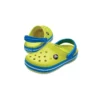 Sabot com biqueira redonda e Crocband «Yellow Blue»