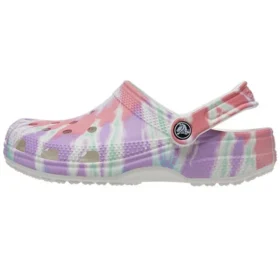 Sandálias Crocs clássicas tipo Clogs, com padrão de crocodilo, sapatos rasos, desportivas e coloridas em azul