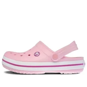 Sandálias de praia Crocband unissexo rosa e roxo