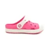 Sandálias desportivas rosa de sapatos rasos para atividades ao ar livre da Crocs, tamanho pequeno