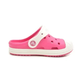 Sandálias desportivas rosa de sapatos rasos para atividades ao ar livre da Crocs, tamanho pequeno