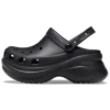 Sandálias Small Whale Retro Crocs com sola grossa, pretas