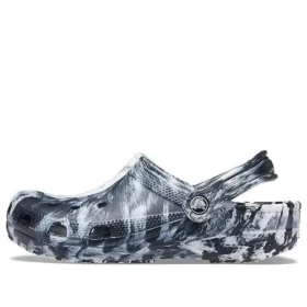 Sandálias unissexo Beach Marbled pretas e brancas «Black White»