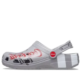 Sandálias unissexo desportivas casuais de sapatos rasos para atividades ao ar livre Coca-Cola x Crocs Crossover Light X, cinzentas