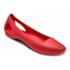 Sandálias vermelhas de sapatos rasos