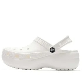 Sapatos de praia retro Classic Clog Clouds, brancos