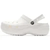 Sapatos de praia retro Classic Clog Clouds, brancos