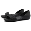 Sapatos rasos D’Orsay com enfeites Lina «preto»