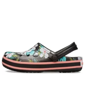 Tocados Crocband Clog com Padrão Sazonal «Preto Branco Rosa»